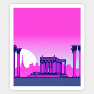 Ancient temple in the city Sticker